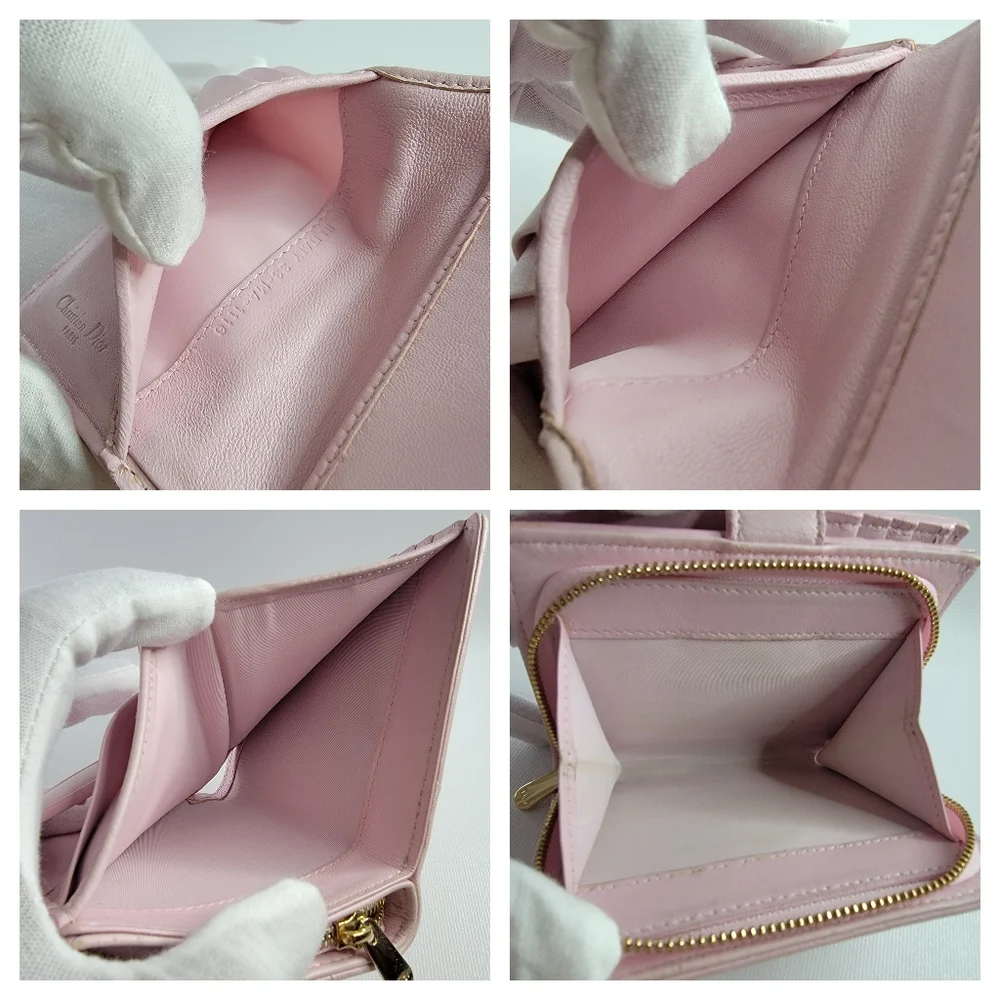 Christian Dior Cannage Lambskin Leather Bifold Wallet